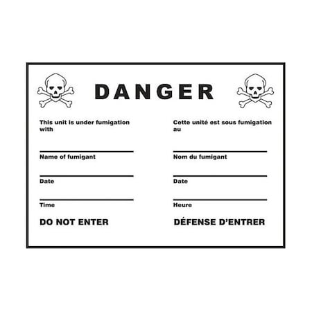 Accuform TDG PLACARD FUMIGATION SIGN 10 X TCP965VP1 TCP965VP1
